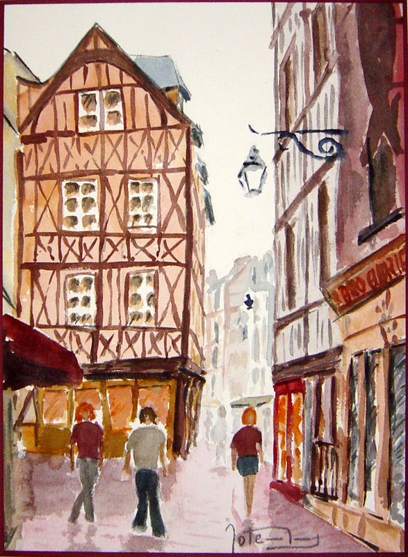 Thierry et ses peintures: Rouen, facade, rue du Gros horloge
